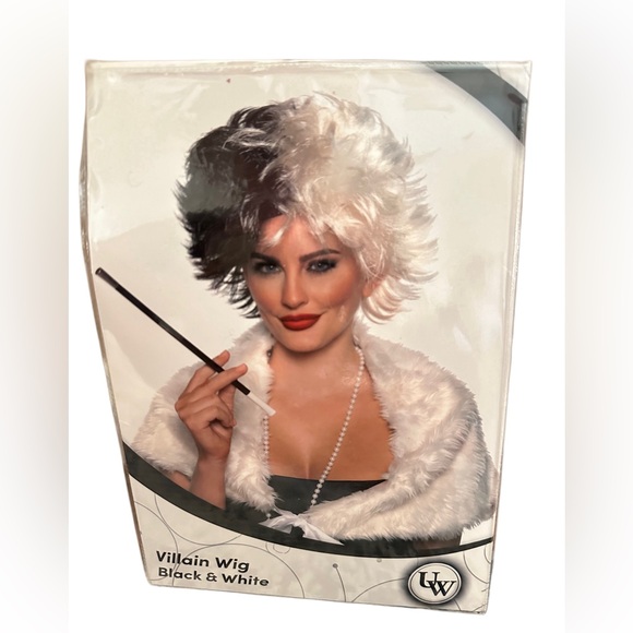 Villain Wig, Black & White, NEW - Picture 3 of 3